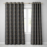 Dark Riveted Metal Grid Seamless Pattern Industrial Steampunk Texture Design  Readymade Eyelet Ring Top Thermal 100% Blackout Curtains