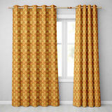 Golden Ornate Damask Seamless Pattern Luxury Vintage Floral Design  Readymade Eyelet Ring Top Thermal 100% Blackout Curtains