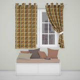 Antique Gold Leaf Damask Seamless Pattern Vintage Luxury Texture Design  Readymade Eyelet Ring Top Thermal 100% Blackout Curtains