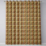 Antique Gold Leaf Damask Seamless Pattern Vintage Luxury Texture Design  Readymade Eyelet Ring Top Thermal 100% Blackout Curtains