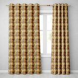Antique Gold Leaf Damask Seamless Pattern Vintage Luxury Texture Design  Readymade Eyelet Ring Top Thermal 100% Blackout Curtains