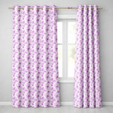 Purple Floral Garden Seamless Pattern Delicate Botanical Blossom Design  Readymade Eyelet Ring Top Thermal 100% Blackout Curtains