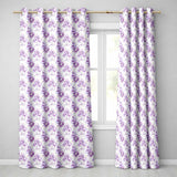Elegant Lavender Peony Floral Seamless Pattern Soft Vintage Botanical Design  Readymade Eyelet Ring Top Thermal 100% Blackout Curtains