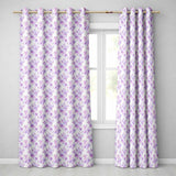 Lavender Floral Blossom Seamless Pattern Elegant Watercolor Botanical Design  Readymade Eyelet Ring Top Thermal 100% Blackout Curtains