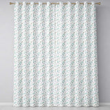 Teal Watercolor Floral Leaves Seamless Pattern Soft Botanical Elegant Design  Readymade Eyelet Ring Top Thermal 100% Blackout Curtains