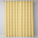 Golden Yellow Damask Floral Seamless Pattern Elegant Vintage Ornamental Design  Readymade Eyelet Ring Top Thermal 100% Blackout Curtains