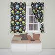 Space Astronaut Alien UFO Seamless  Dark Grey Background Fun Kids Design  Readymade Eyelet Ring Top Thermal 100% Blackout Curtains