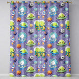 Space Astronaut Alien UFO Seamless  Purple Background Fun Kids Design  Readymade Eyelet Ring Top Thermal 100% Blackout Curtains