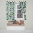 Space Astronaut Rockets UFO Telescope Seamless  Mint Green Background  Readymade Eyelet Ring Top Thermal 100% Blackout Curtains