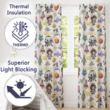 Space Astronaut Rockets UFO Telescope Seamless  White Background  Readymade Eyelet Ring Top Thermal 100% Blackout Curtains