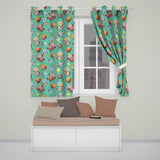 Space Dog Bear Astronaut Rockets Planets Seamless  Green Background  Readymade Eyelet Ring Top Thermal 100% Blackout Curtains