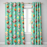 Space Dog Bear Astronaut Rockets Planets Seamless  Green Background  Readymade Eyelet Ring Top Thermal 100% Blackout Curtains