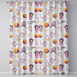 Space Cat Astronaut Girl Rockets Stars Seamless  Cream Background  Readymade Eyelet Ring Top Thermal 100% Blackout Curtains