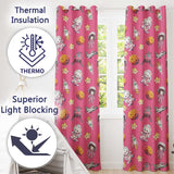 Space Cat Astronaut Girl Rockets Stars Seamless  Pink Background  Readymade Eyelet Ring Top Thermal 100% Blackout Curtains