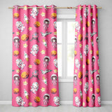 Space Cat Astronaut Girl Rockets Stars Seamless  Pink Background  Readymade Eyelet Ring Top Thermal 100% Blackout Curtains