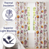 Space Cat Astronaut Girl Rockets Stars Seamless  Grey Background  Readymade Eyelet Ring Top Thermal 100% Blackout Curtains