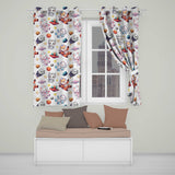 Space Animals Astronaut Dog Bunny UFO Stars Seamless  Cream Background  Readymade Eyelet Ring Top Thermal 100% Blackout Curtains
