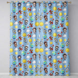 Cute Cartoon Space Rockets Sun Earth Clouds Stars Seamless  Blue Background  Readymade Eyelet Ring Top Thermal 100% Blackout Curtains