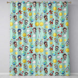 Cute Cartoon Space Rockets  Sun Earth Clouds Stars Seamless  Mint Background  Readymade Eyelet Ring Top Thermal 100% Blackout Curtains