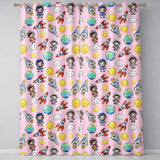 Cartoon Space Rockets  Sun Earth Clouds Stars Seamless  Blush Pink Background  Readymade Eyelet Ring Top Thermal 100% Blackout Curtains