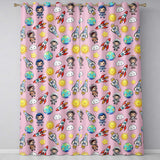Cartoon Space Rockets  Sun Earth Clouds Stars Seamless  Soft Pink Background  Readymade Eyelet Ring Top Thermal 100% Blackout Curtains