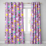 Cute Cartoon Space Rocket  Sun Earth Clouds Stars Seamless  Lavender Background  Readymade Eyelet Ring Top Thermal 100% Blackout Curtains