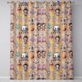 Space Astronaut Rockets UFO Telescope Stars Seamless  Peach Background  Readymade Eyelet Ring Top Thermal 100% Blackout Curtains