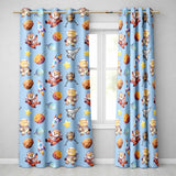 Space Astronaut Rockets UFO Telescope Stars Seamless  Light Grey Background  Readymade Eyelet Ring Top Thermal 100% Blackout Curtains