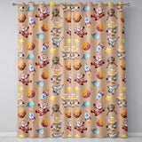 Space Dog Bear Astronaut Rockets Planets Stars Seamless  Peach Background  Readymade Eyelet Ring Top Thermal 100% Blackout Curtains