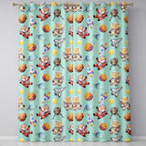 Space Dog Bear Astronaut Rockets Planets Stars Seamless  Teal Background  Readymade Eyelet Ring Top Thermal 100% Blackout Curtains