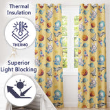 Bunny Astronaut Cat Space Rockets Planets Stars Seamless  Beige Background  Readymade Eyelet Ring Top Thermal 100% Blackout Curtains