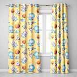 Bunny Astronaut Cat Space Rockets Planets Stars Seamless  Beige Background  Readymade Eyelet Ring Top Thermal 100% Blackout Curtains