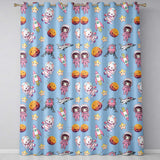 Cat Astronaut Girl Rockets Stars Space Seamless  Blue Background  Readymade Eyelet Ring Top Thermal 100% Blackout Curtains