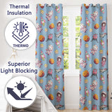 Cat Astronaut Girl Rockets Stars Space Seamless  Blue Background  Readymade Eyelet Ring Top Thermal 100% Blackout Curtains