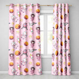 Cat Astronaut Girl Rockets Stars Space Seamless  Light Pink Background  Readymade Eyelet Ring Top Thermal 100% Blackout Curtains