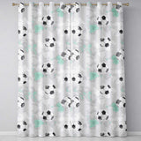 Watercolor Soccer Balls on Soft Green Background Seamless Pattern  Readymade Eyelet Ring Top Thermal 100% Blackout Curtains