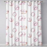 Watercolor Baseball Balls on Soft Beige Background Seamless Pattern  Readymade Eyelet Ring Top Thermal 100% Blackout Curtains