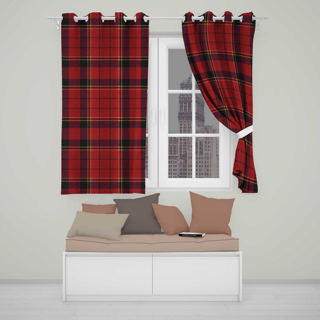 Bold Red Black Classic Tartan Plaid  Texture Seamless Pattern  Readymade Eyelet Ring Top Thermal 100% Blackout Curtains