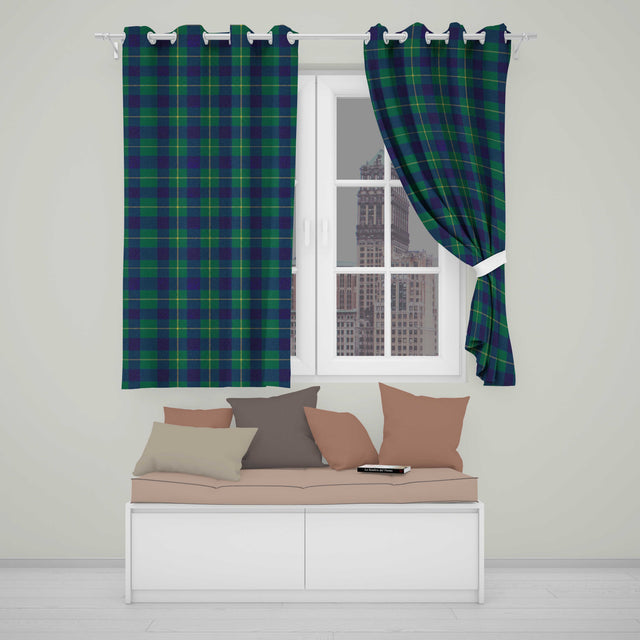 Blue Green Gold Traditional Tartan Plaid Seamless Pattern  Readymade Eyelet Ring Top Thermal 100% Blackout Curtains