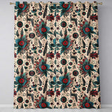 Abstract Floral Folk Art Tattoo Seamless Pattern  Readymade Eyelet Ring Top Thermal 100% Blackout Curtains