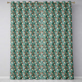 Vintage Floral Pots Rustic Garden Seamless Pattern  Readymade Eyelet Ring Top Thermal 100% Blackout Curtains