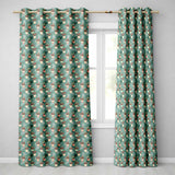 Vintage Floral Pots Rustic Garden Seamless Pattern  Readymade Eyelet Ring Top Thermal 100% Blackout Curtains