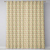Terracotta Pots Yellow Flowers Seamless Pattern  Readymade Eyelet Ring Top Thermal 100% Blackout Curtains