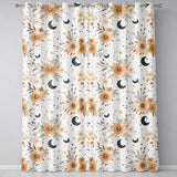 Boho Floral Moon Stars Neutral Seamless Pattern  Readymade Eyelet Ring Top Thermal 100% Blackout Curtains