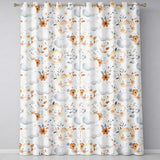Cute Smiling Clouds Pastel Floral Seamless Pattern  Readymade Eyelet Ring Top Thermal 100% Blackout Curtains