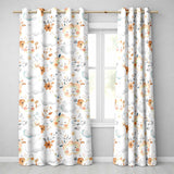 Cute Smiling Clouds Pastel Floral Seamless Pattern  Readymade Eyelet Ring Top Thermal 100% Blackout Curtains