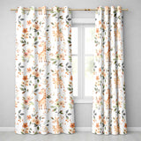 Cute Baby Giraffe Floral Nursery Seamless Pattern  Readymade Eyelet Ring Top Thermal 100% Blackout Curtains