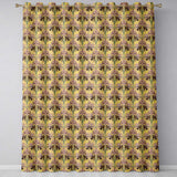 Art Nouveau Iris Floral Vintage Yellow Seamless Pattern  Readymade Eyelet Ring Top Thermal 100% Blackout Curtains