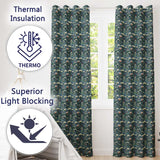 Cute Kawaii Geisha Floral Garden Lantern Seamless Pattern  Readymade Eyelet Ring Top Thermal 100% Blackout Curtains