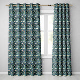 Cute Kawaii Geisha Floral Garden Lantern Seamless Pattern  Readymade Eyelet Ring Top Thermal 100% Blackout Curtains